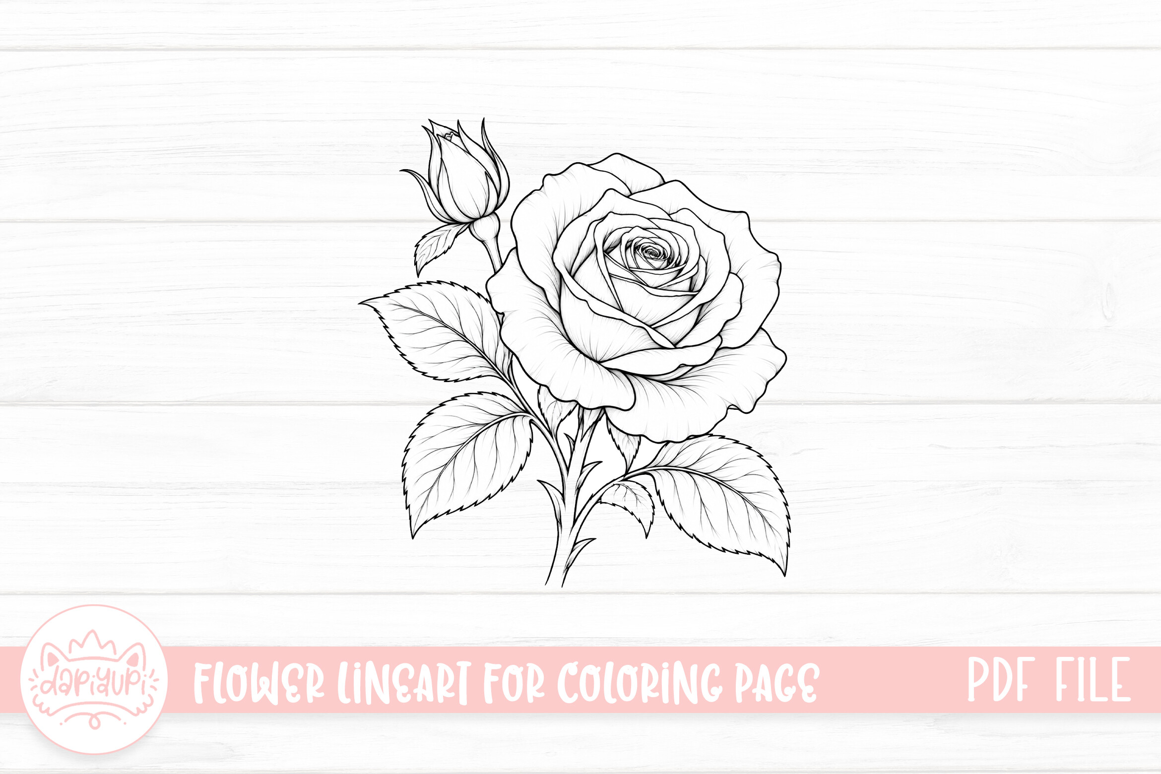 Rose Flower Coloring Page