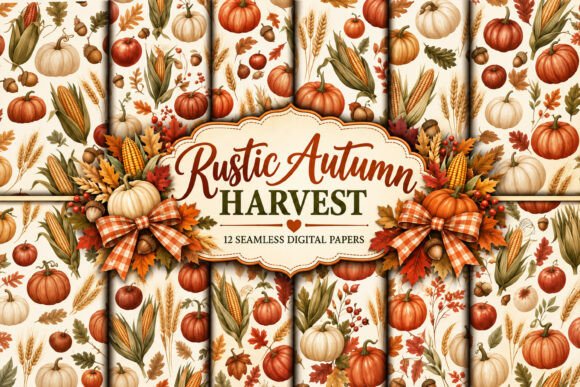 Rustic Autumn Harvest Digital Papers