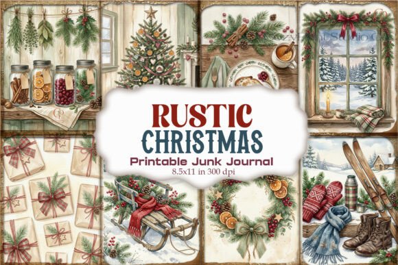 Rustic Christmas Junk Journal Paper