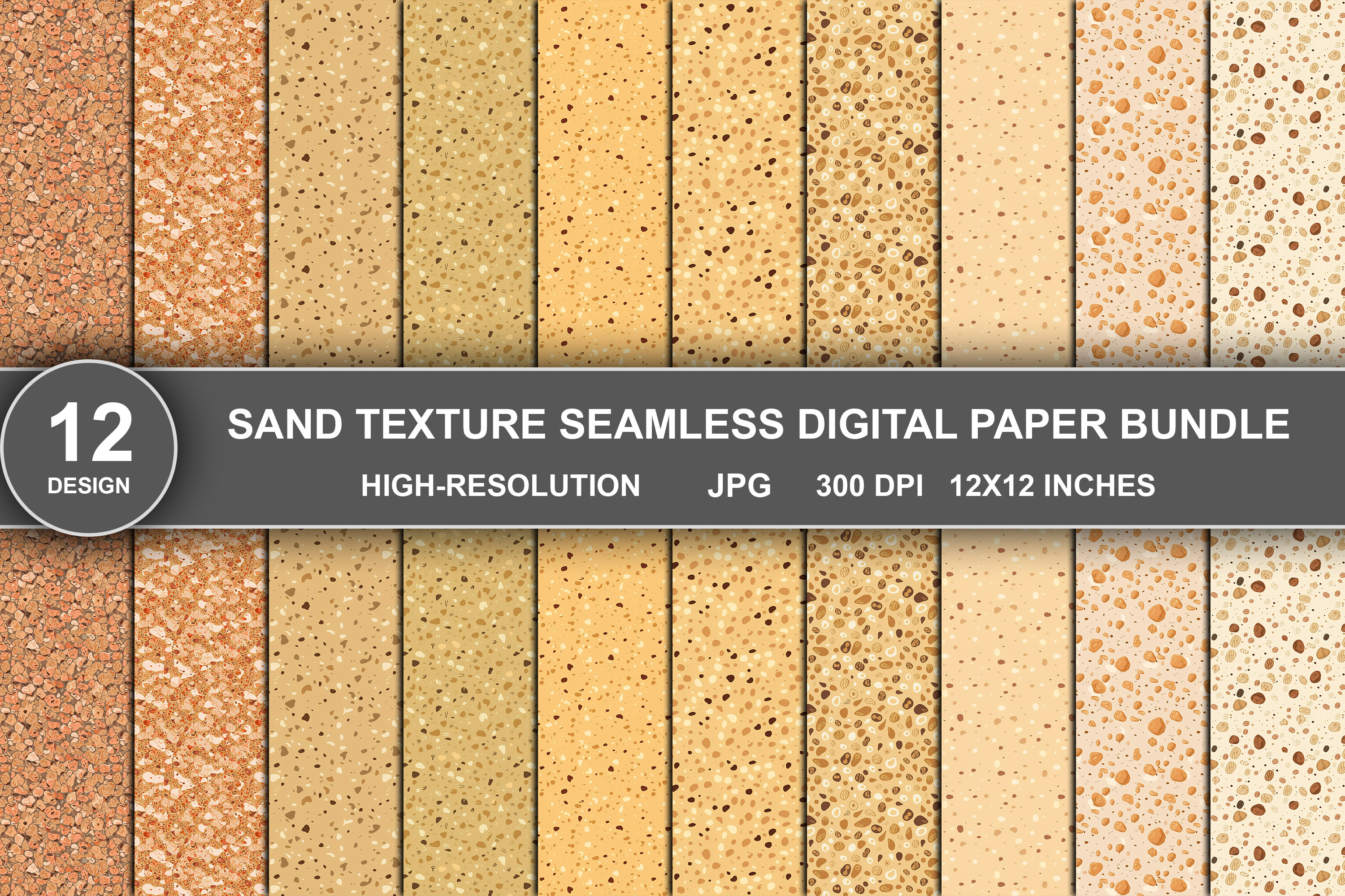 Sand Texture Digital Paper Bundle Wh