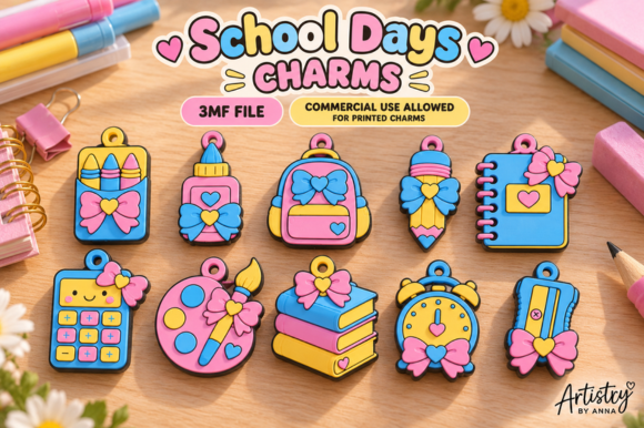 School Days Charms 3MF – 10 School-Themed 3D Print Files - Image 7