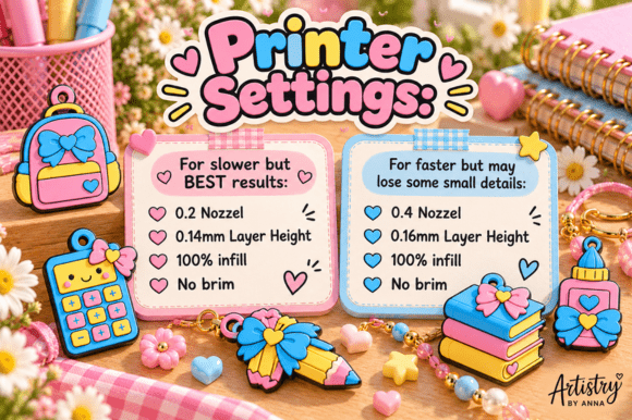 School Days Charms 3MF – 10 School-Themed 3D Print Files - Image 5