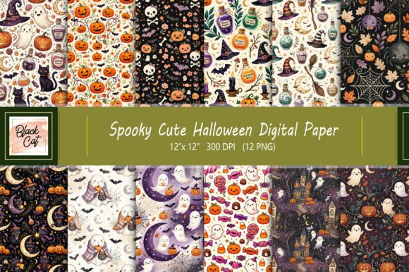 Spooky Cute Halloween Digital Paper