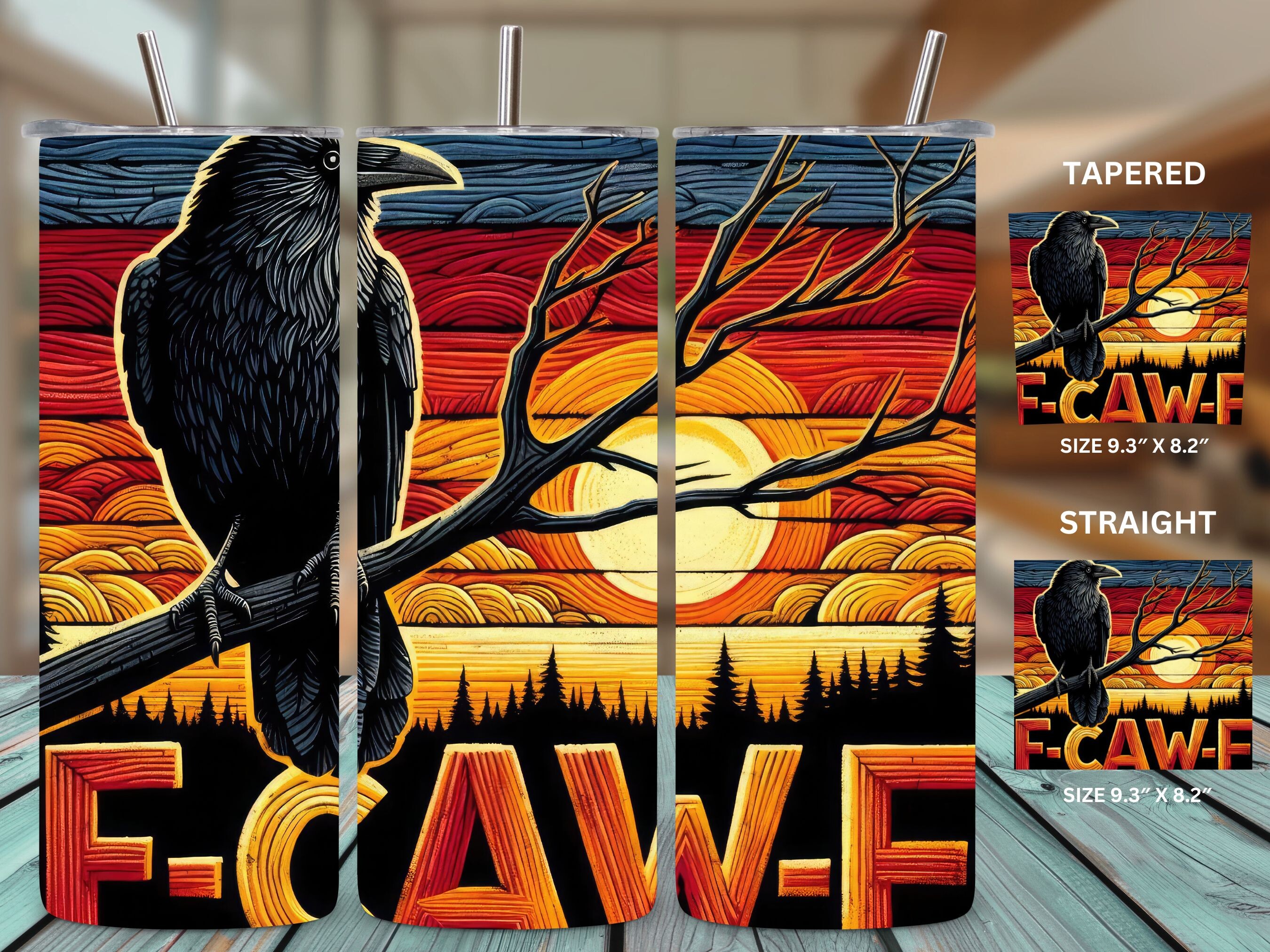 Sunset Raven F-CAW-F Tumbler Wrap