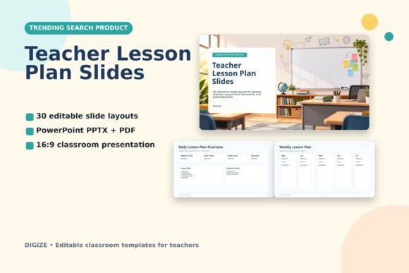 Teacher Lesson Plan Slides | Editable Cl