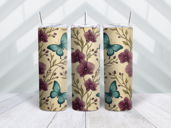 Teal Horizon Butterfly Tumbler Wrap