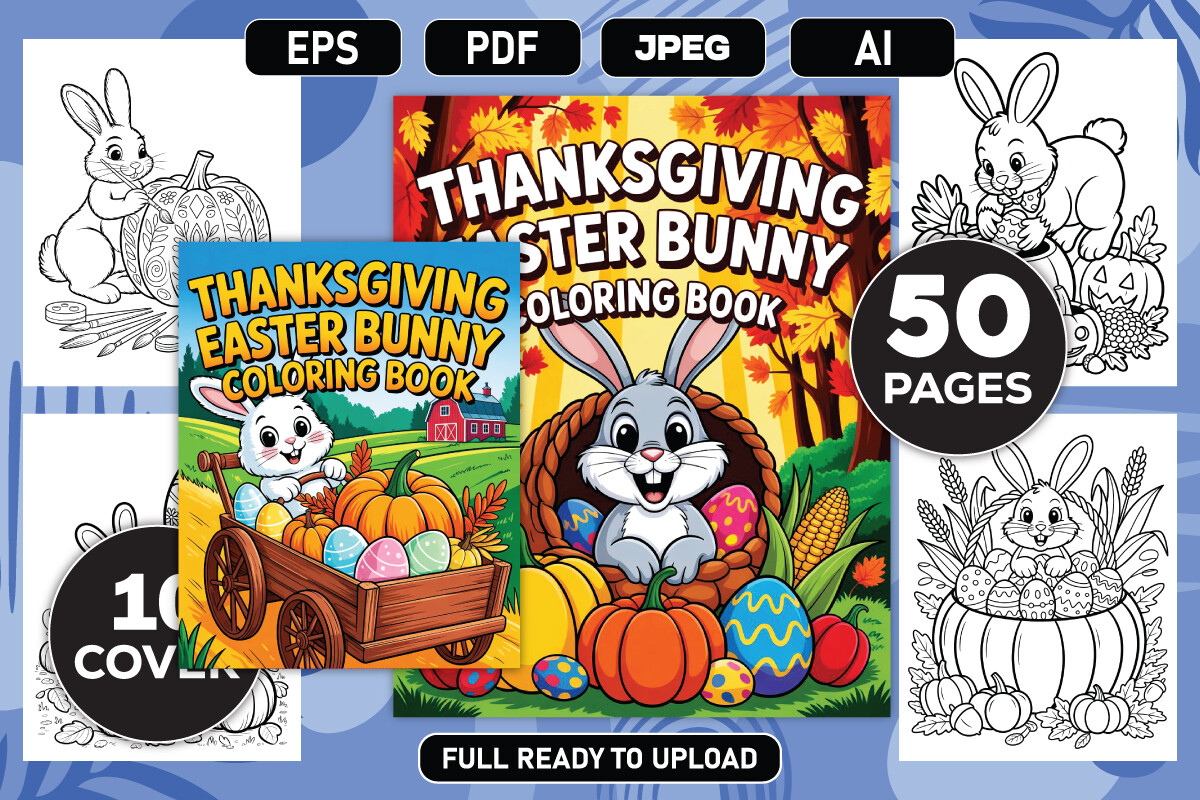 Thanksgiving Easter Bunny Coloring Book