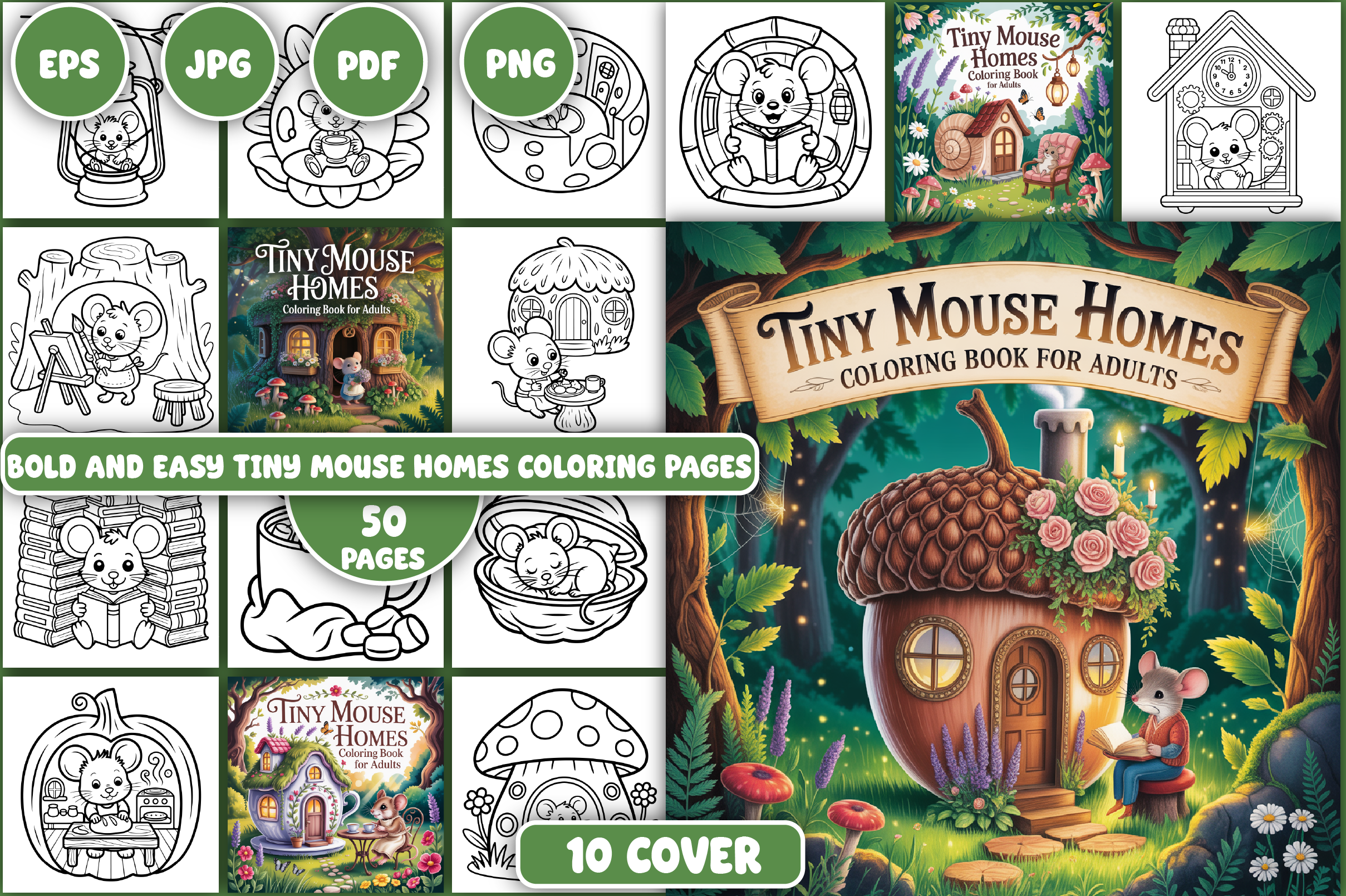 Tiny Mouse Homes Coloring Pages
