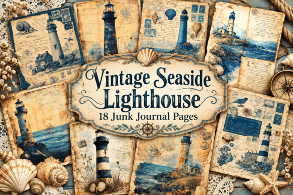 Vintage Seaside Lighthouse Printable
