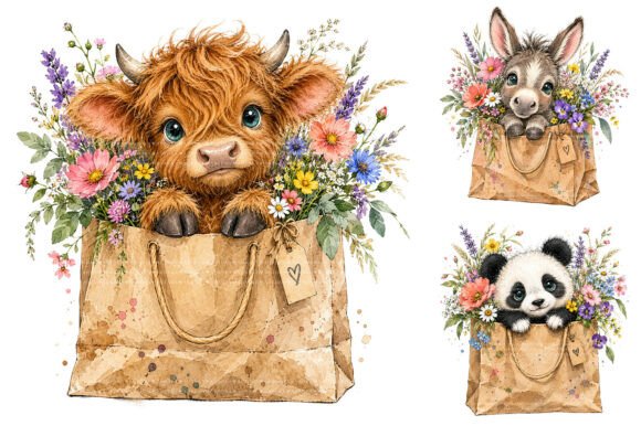 Watercolor Animal PNG Bundle