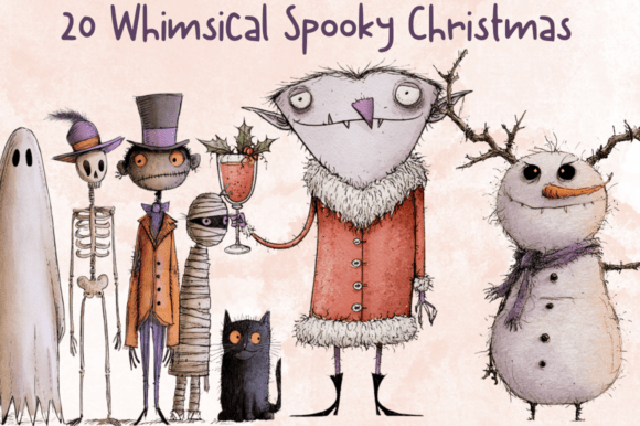 Whimsical Christmas Spooky Clipart
