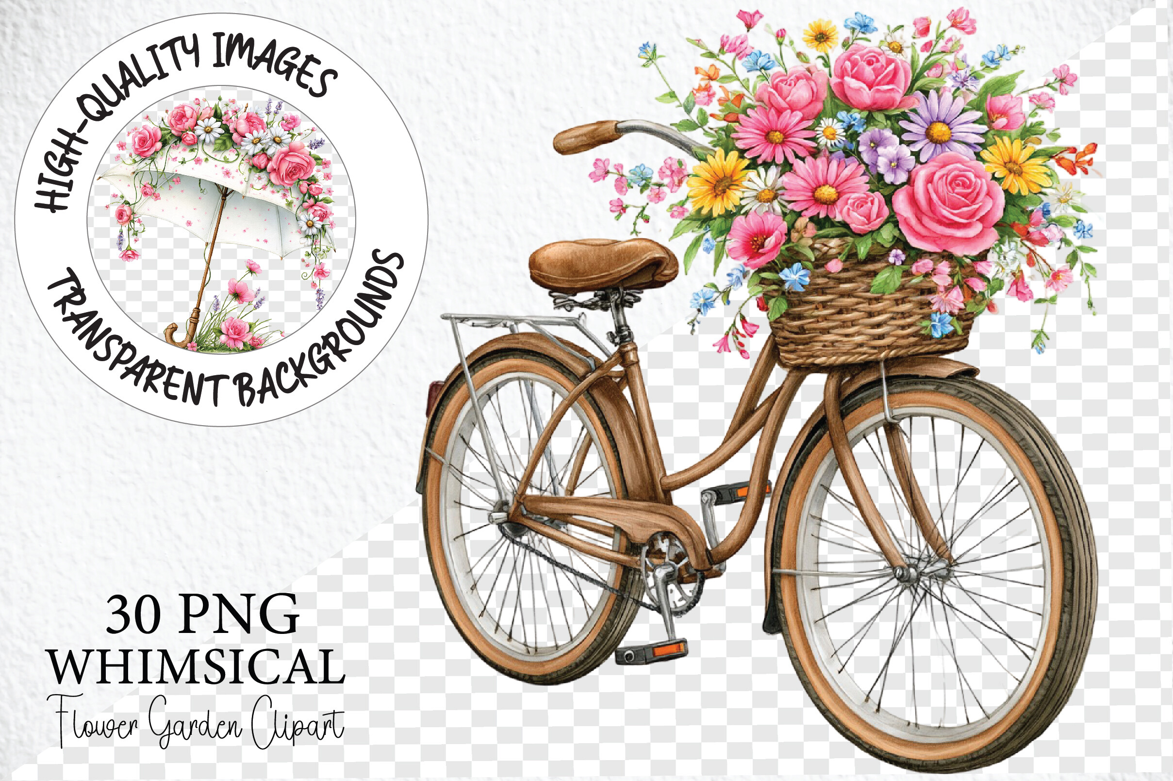 Whimsical Flower Garden Clipart