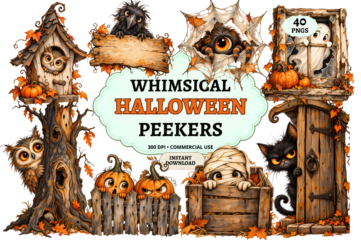 Whimsical Halloween Peekers