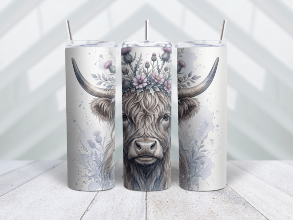 Winter Highland Cow Purple Tumbler Wrap