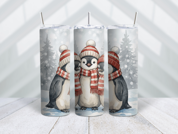 Winter Penguin Family Tumbler Wrap