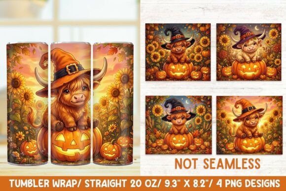 Witch Highland Cow 20 OZ Skinny Tumbler.