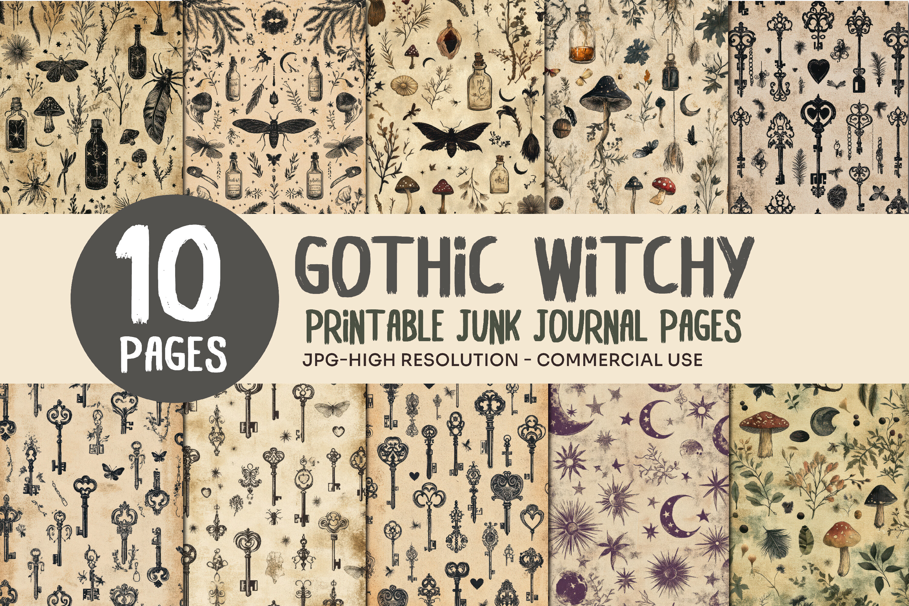 Witchy Botanical Junk Journal Pages
