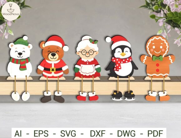 Xmas Character Shelf Sitter SVG Bundle