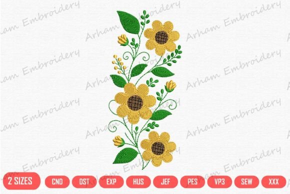 Yellow Flower Vine Border