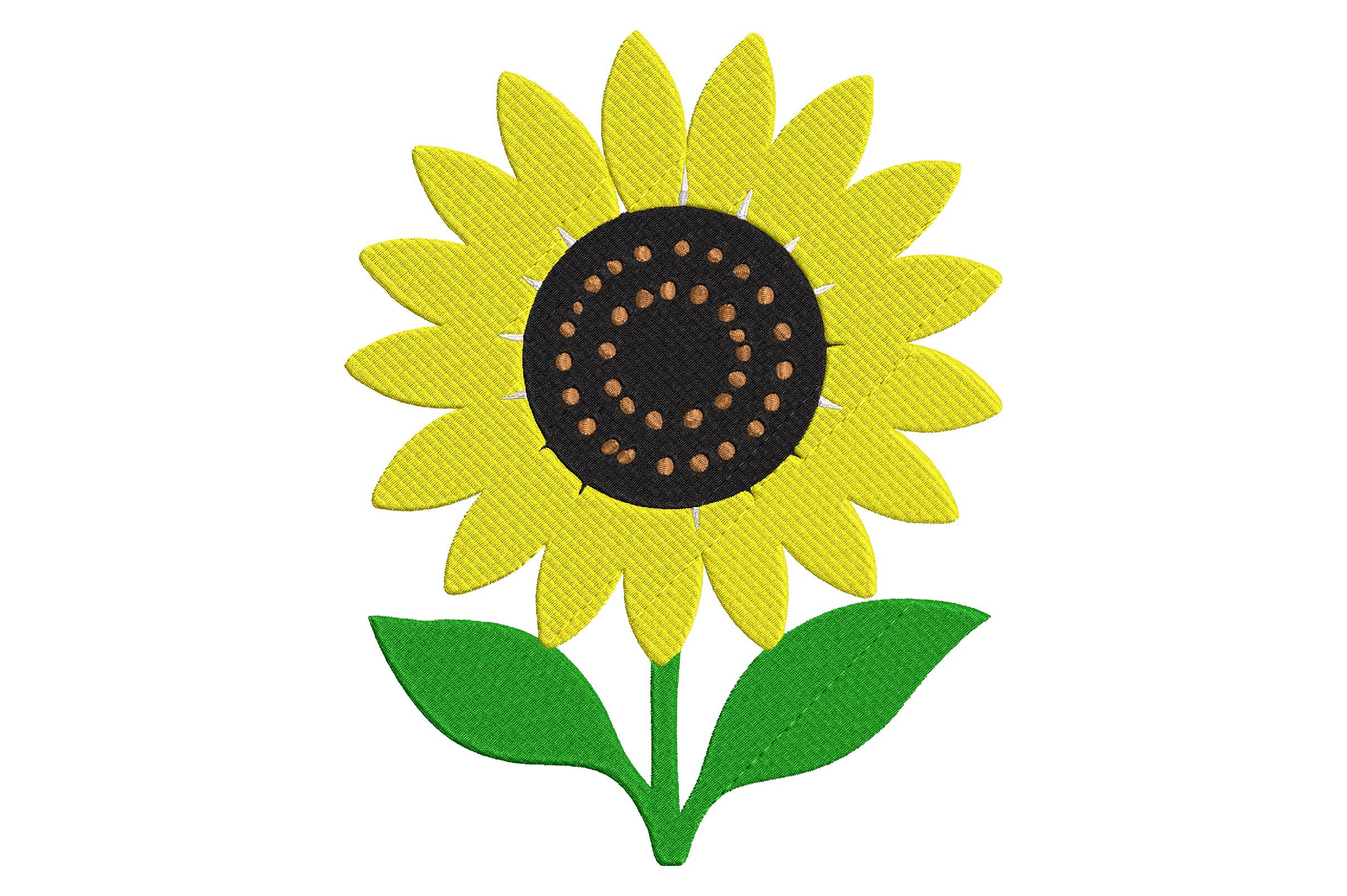 Yellow Sunflower Machine Embroidery Design