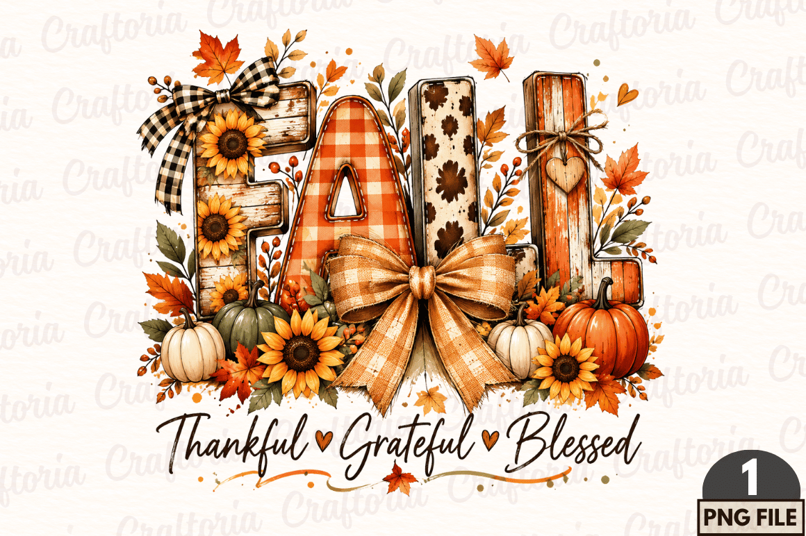 Thankful Blessed Png, Fall Thanksgiving