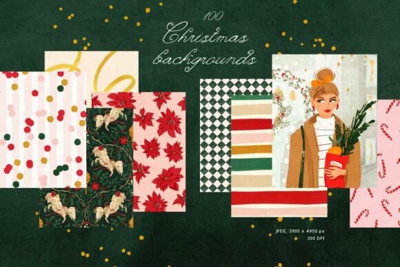 100 Christmas Backgrounds