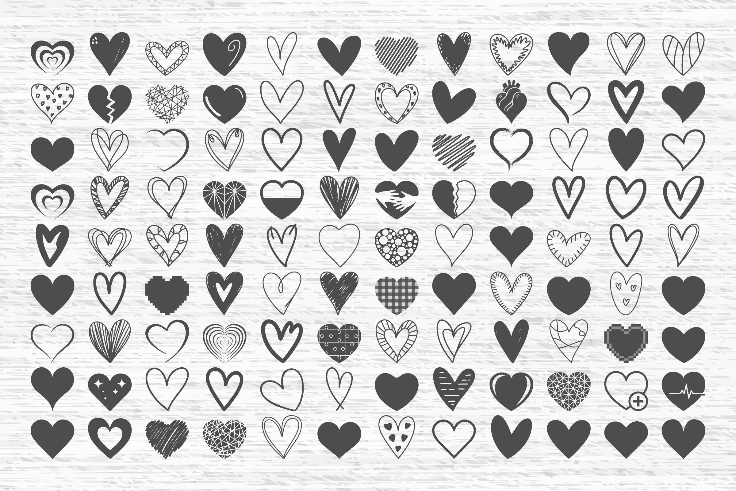 108 Doodle Heart SVG