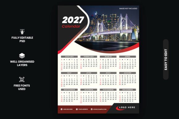 2027 Year at a Glance Wall Calendar