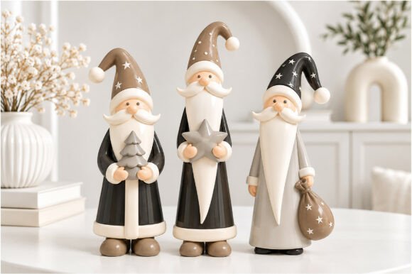 Christmas Santa Claus Figurine STL Set – 3 Holiday 3D Print Models - Image 9