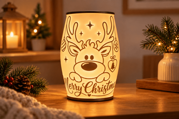 Christmas Reindeer Lantern STL 3D Printable Tealight Holder - Image 2