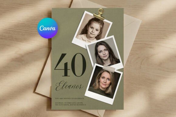 40th Birthday Invitation Photo Template