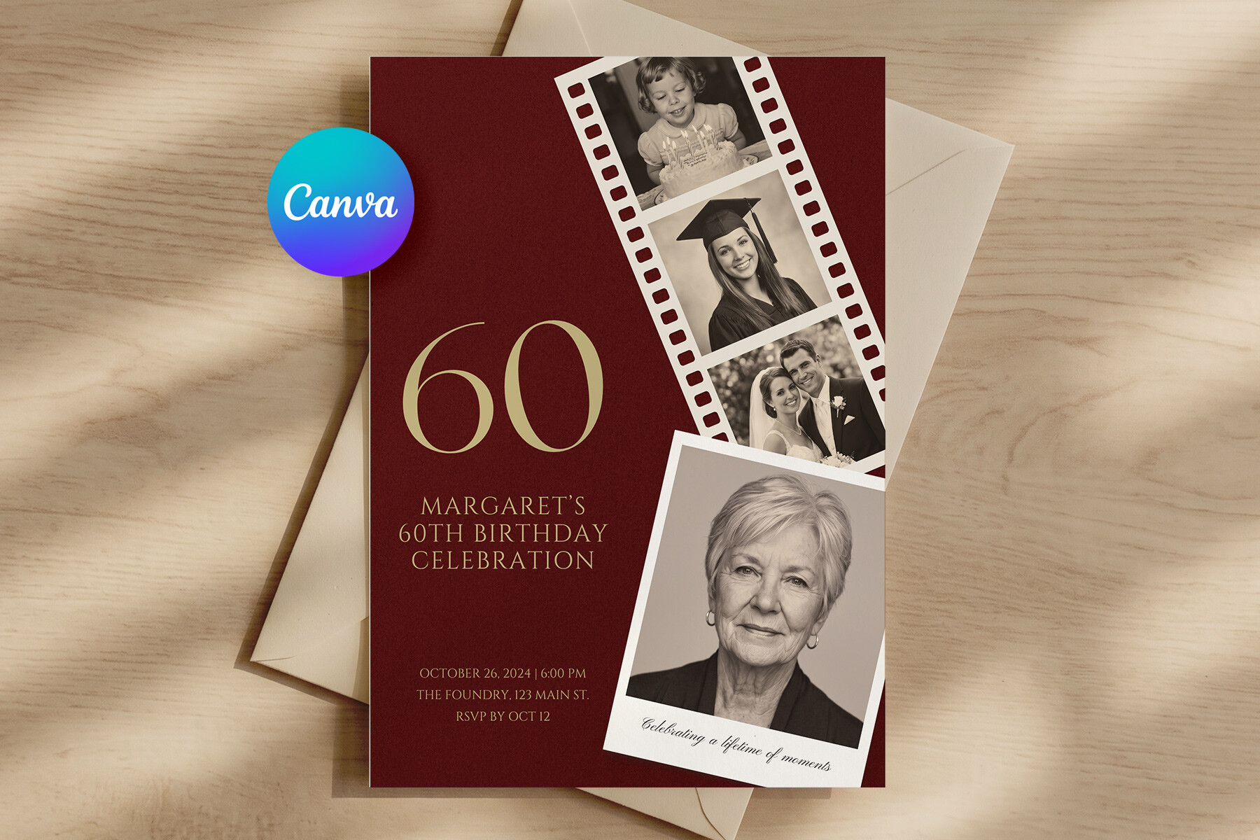 60th Birthday Invitation Template