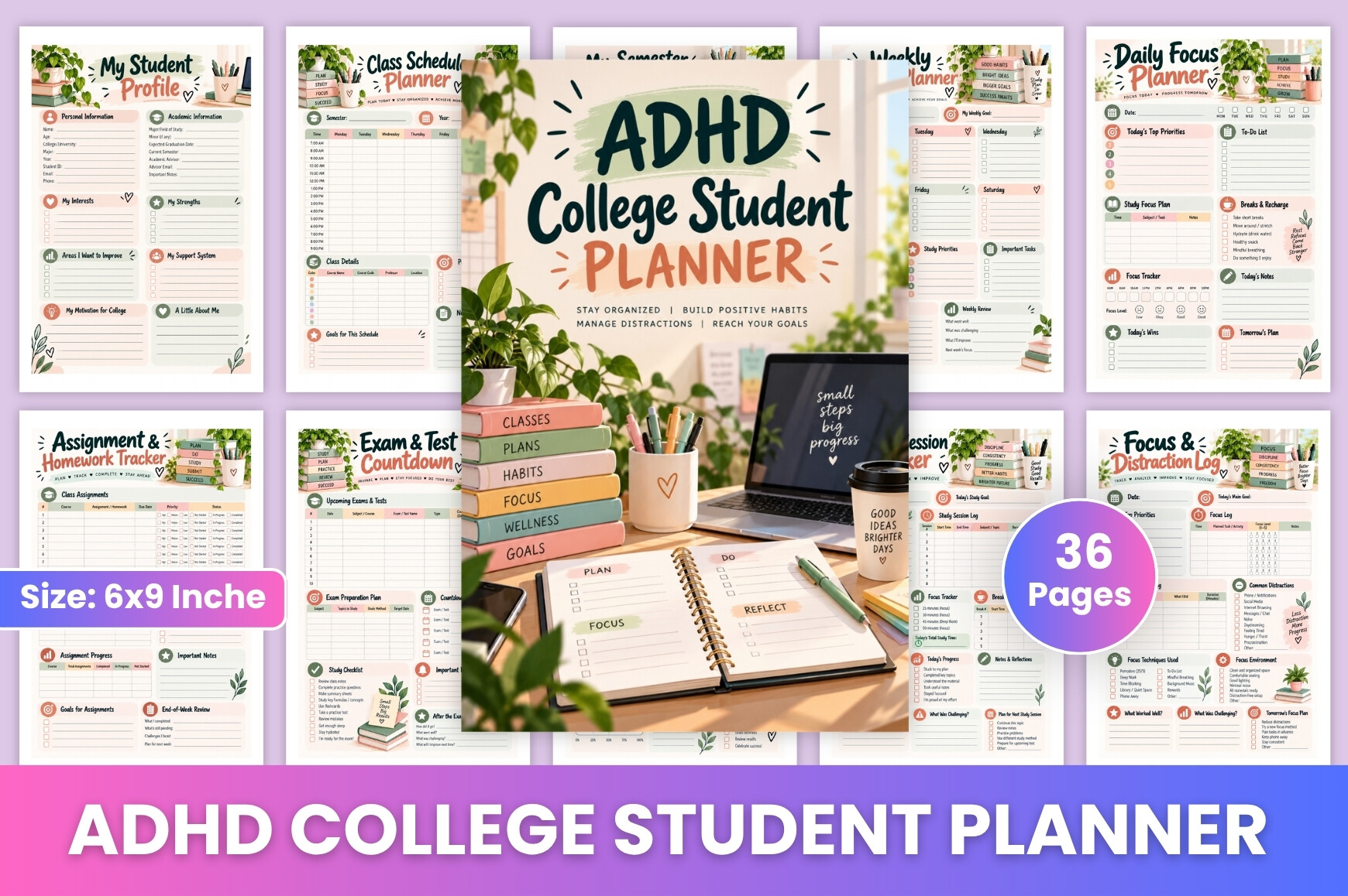 ADHD College Student Planner