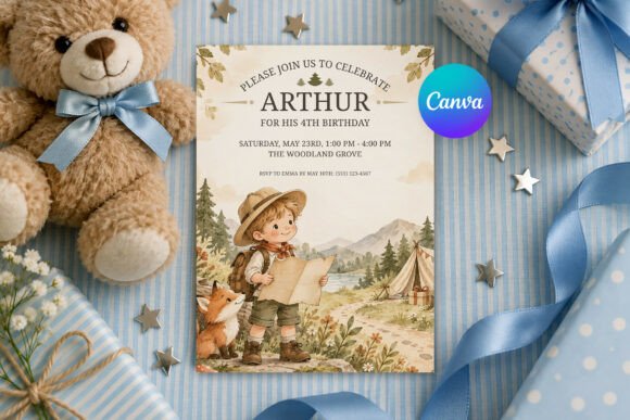 Adventure Explorer Birthday Invitation