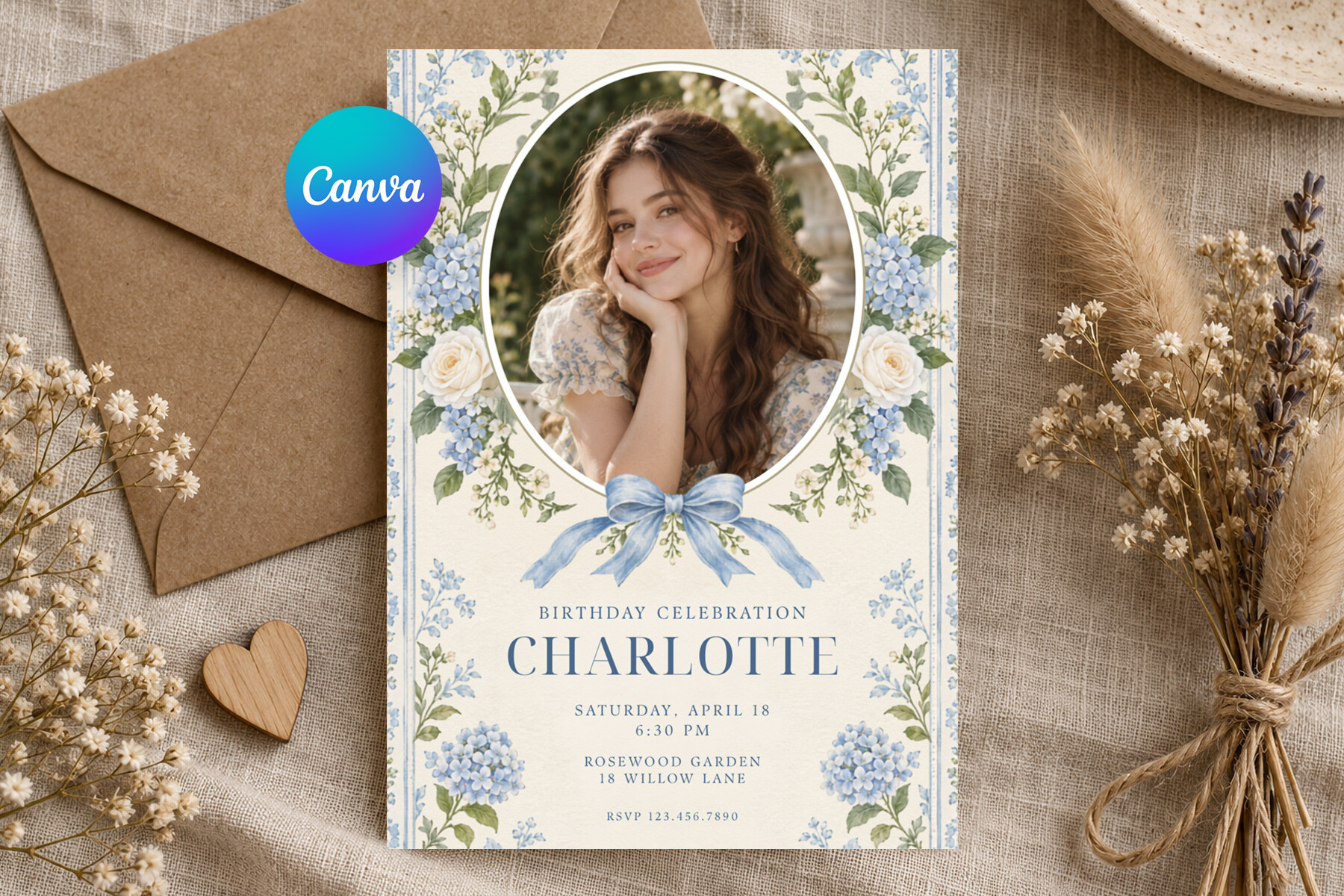 Birthday Invitation Canva Template