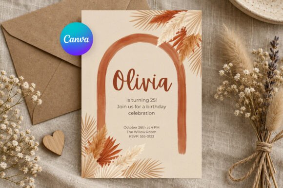 Boho Birthday Invitation Template