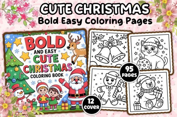Bold-Easy Cute Christmas Coloring Pages