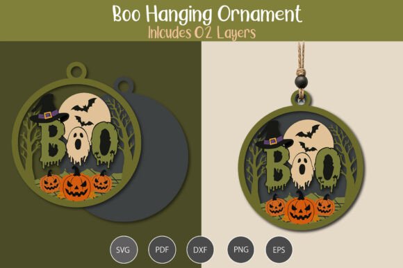 Boo Ghost Ornament SVG