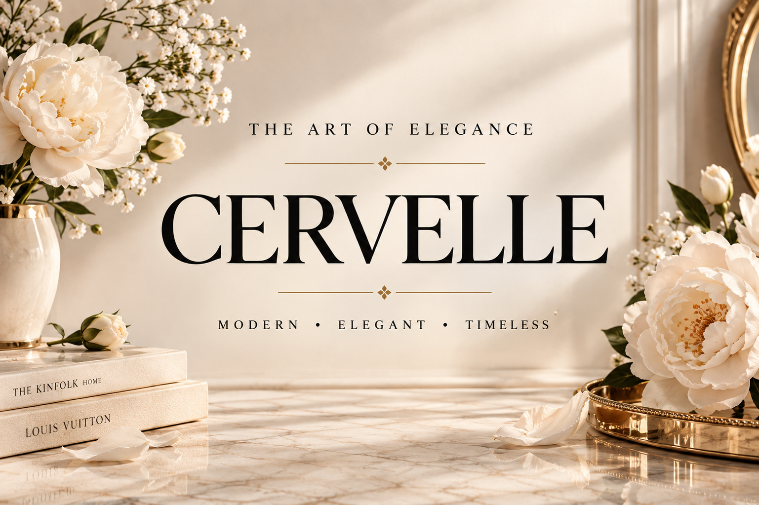 Cervelle font preview, formal serif for certificate titles