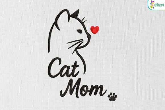 Cat Mom with Heart & Paw