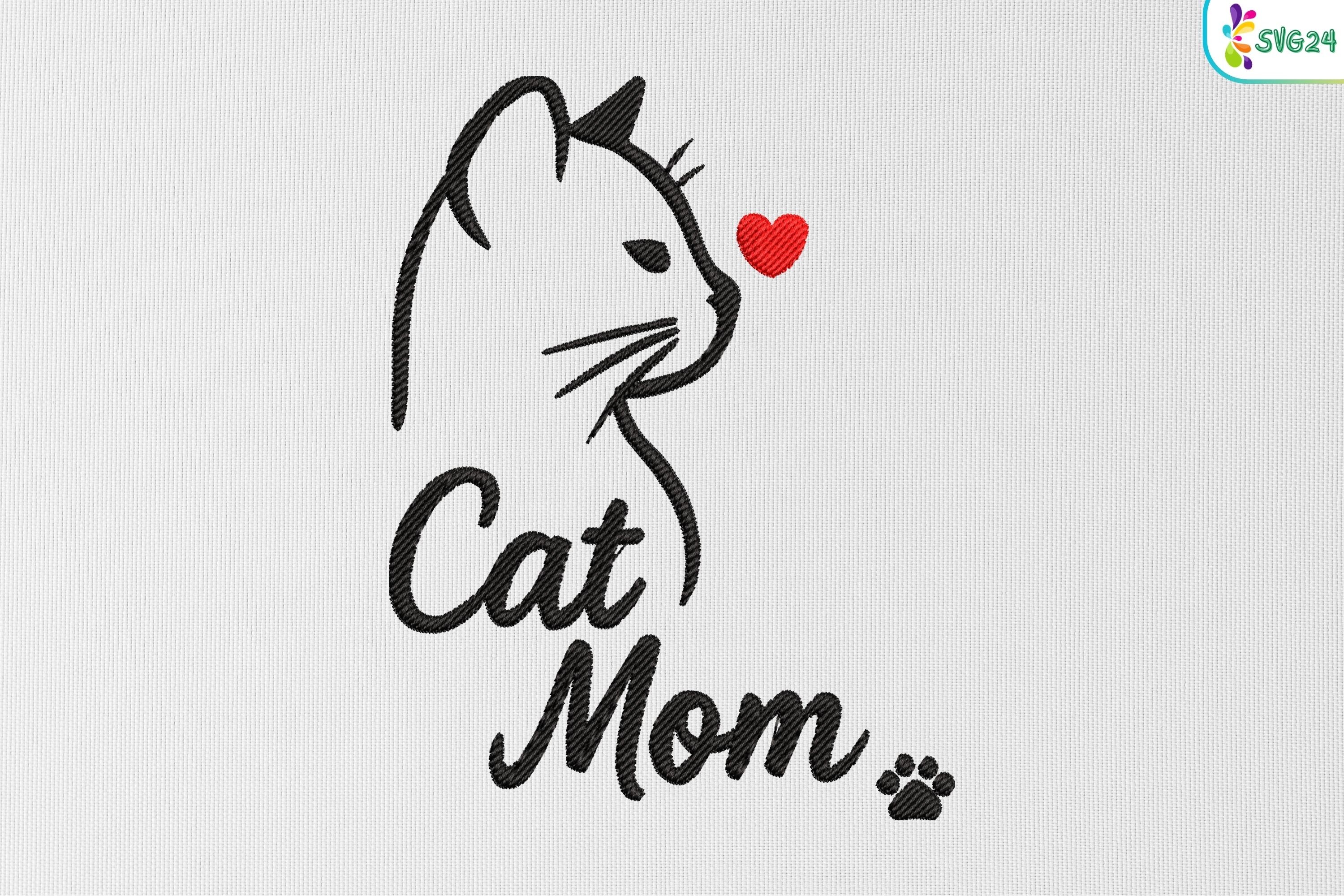 Cat Mom with Heart & Paw