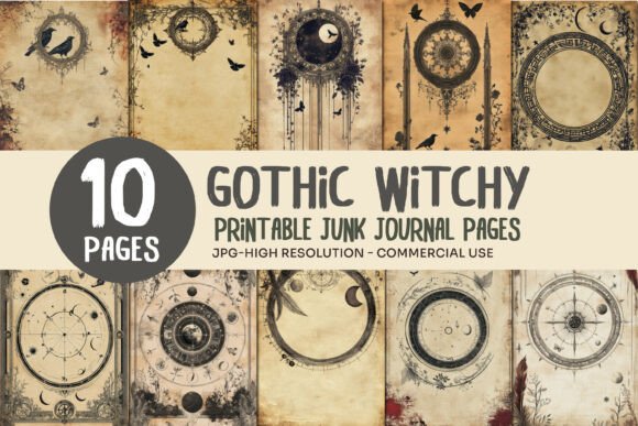 Celestial Gothic Junk Journal Pages