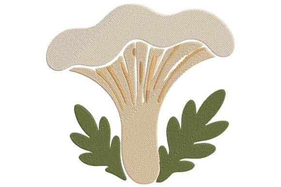 Chanterelle Mushroom Applique Embroidery