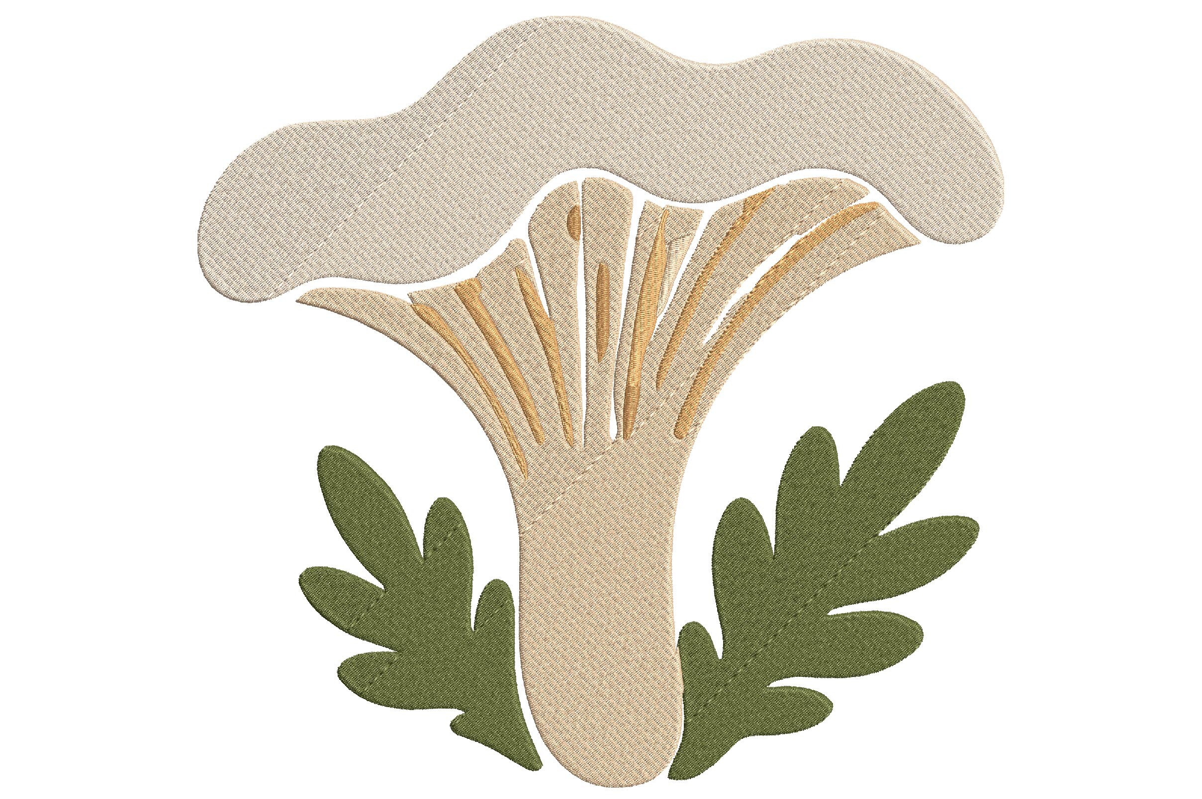 Chanterelle Mushroom Applique Embroidery