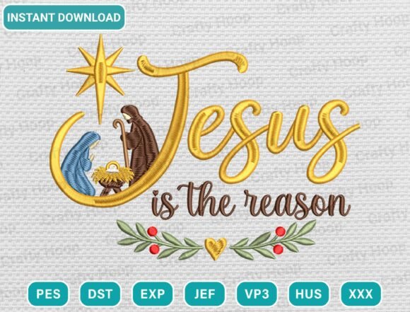 Christian Nativity Machine Embroidery
