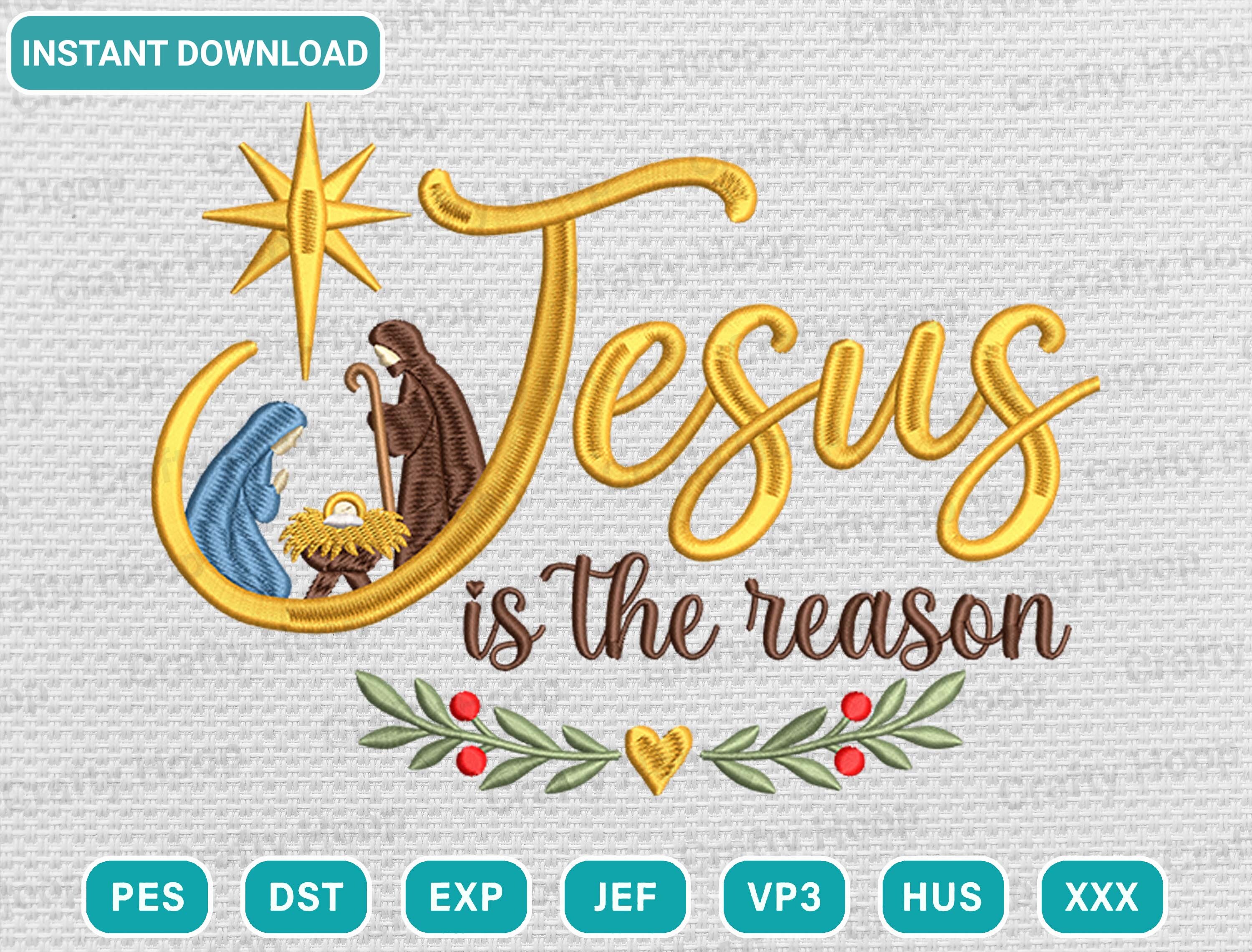 Christian Nativity Machine Embroidery