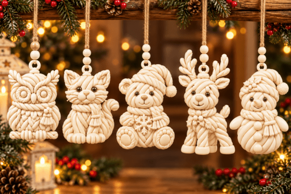 Christmas Animal Ornaments STL Set – 5 Woodland 3D Print Files - Image 2