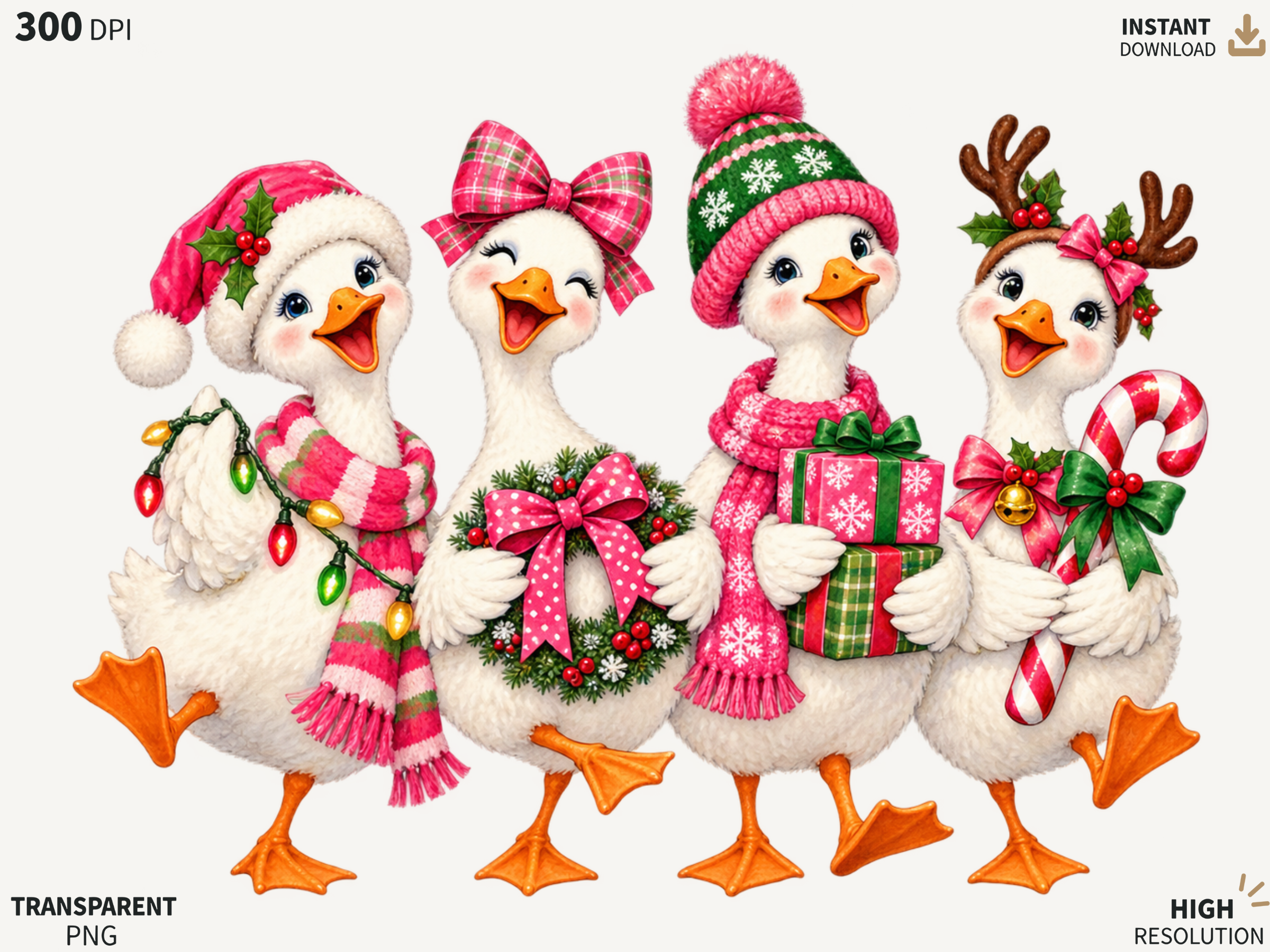 Christmas Duck Crew PNG, Cute Festive Du