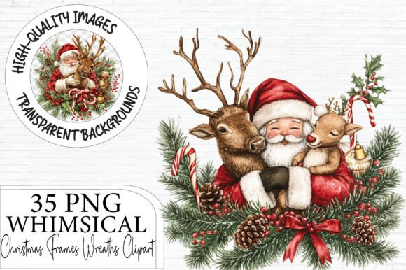 Christmas Frames & Wreaths Clipart PNG