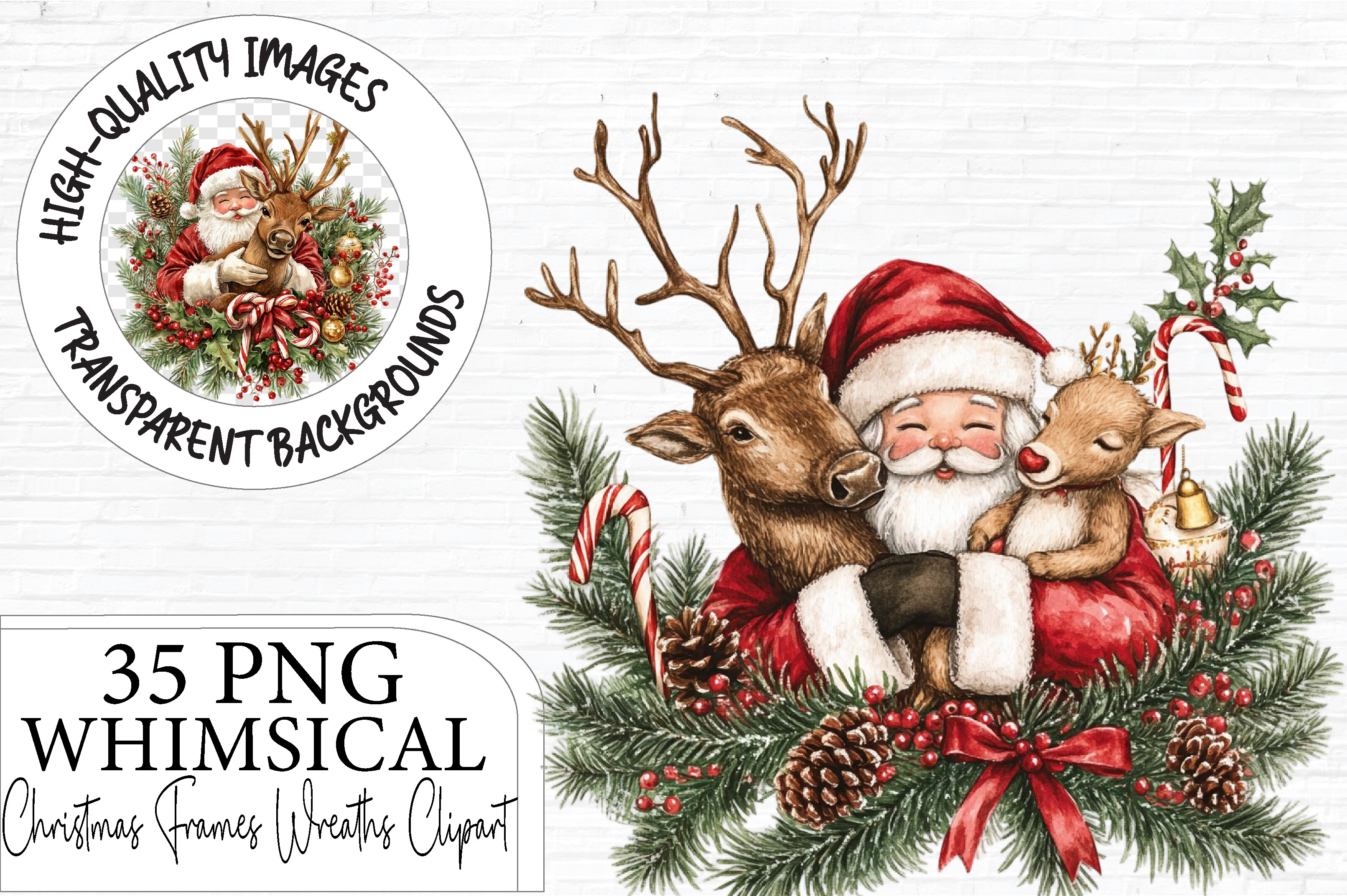Christmas Frames & Wreaths Clipart PNG